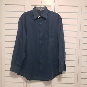 Perry Ellis Men's Long-Sleeve Dress Shirt - Deep Blue